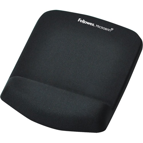 Fellowes PlushTouch&trade; Mouse Pad Wrist Rest with Microban&reg; - Black