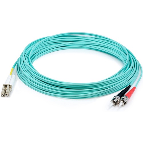AddOn 2m LC (Male) to ST (Male) Aqua OM4 Duplex Fiber OFNR (Riser-Rated) Patch Cable