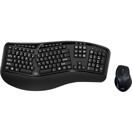 Adesso Tru-Form Media 1500 - Wireless Ergonomic Keyboard and Laser Mouse