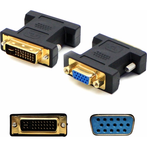 DVI-I (29 pin) Male to VGA Female Black Adapter For Resolution Up to 1920x1200 (WUXGA)