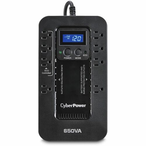 CyberPower EC650LCD Ecologic 650VA/390-Watts Energy Efficient Desktop LCD UPS