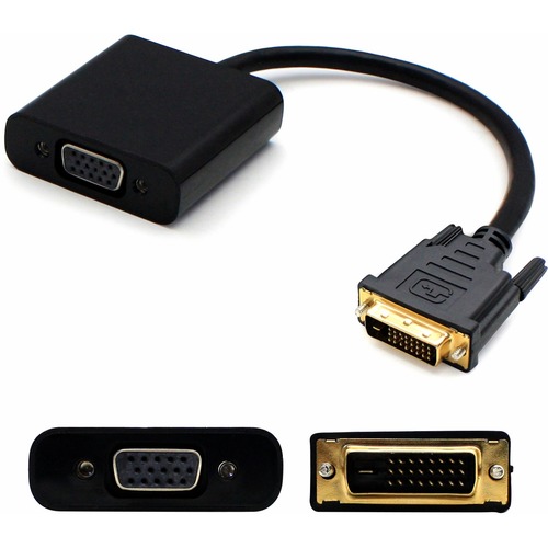 5PK DVI-D Single Link (18+1 pin) Male to VGA Female Black Active Adapters For Resolution Up to 1920x1200 (WUXGA)