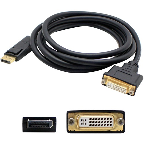 5PK DisplayPort 1.2 Male to DVI-I (29 pin) Female Black Adapters Which Requires DP++ For Resolution Up to 2560x1600 (WQXGA)