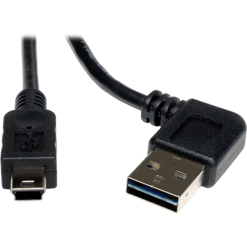 Eaton Tripp Lite Series Universal Reversible USB 2.0 Cable (Reversible Right/Left-Angle A to 5Pin Mini-B M/M), 6 ft. (1.83 m)