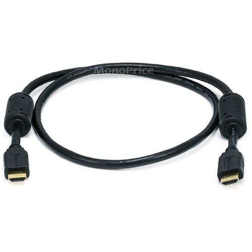 Monoprice 3ft 28AWG High Speed HDMI Cable With Ethernet with Ferrite Cores - Black
