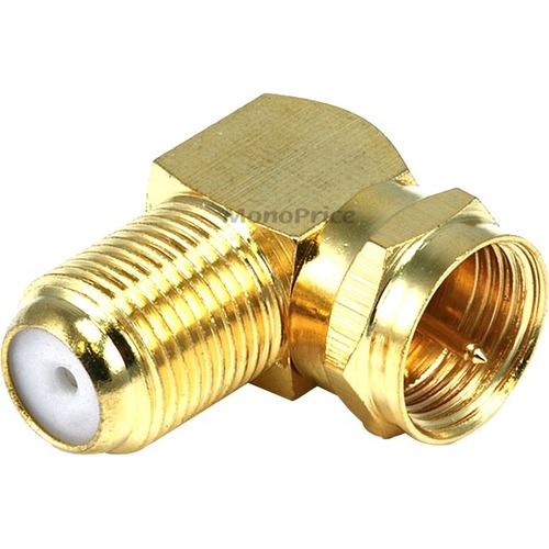 Monoprice F Type Right Angle Female to Male Adapter - Gold Plated
