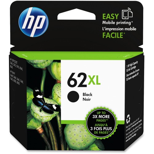 HP 62XL Black High-yield Ink | Works with HP ENVY 5540, 5640, 5660, 7640 Series, HP OfficeJet 5740, 8040 Series, HP OfficeJet Mobile 200, 250 Series | Eligible for Instant Ink | C2P05AN