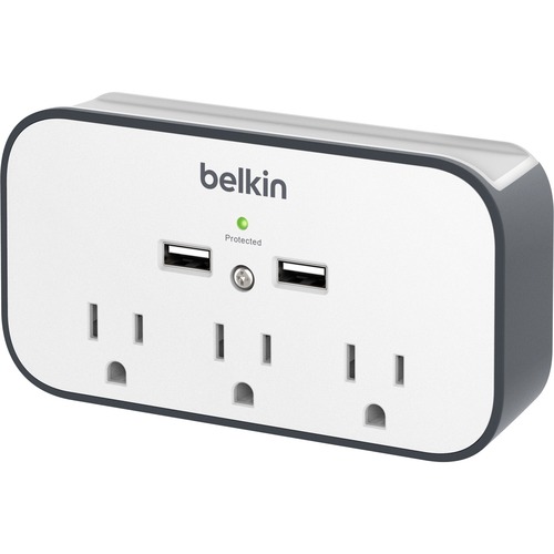 Belkin 3 Outlet Wall Surge Protector - 2 USB Ports for Mobile Devices, Tablets & More - 540 Joules