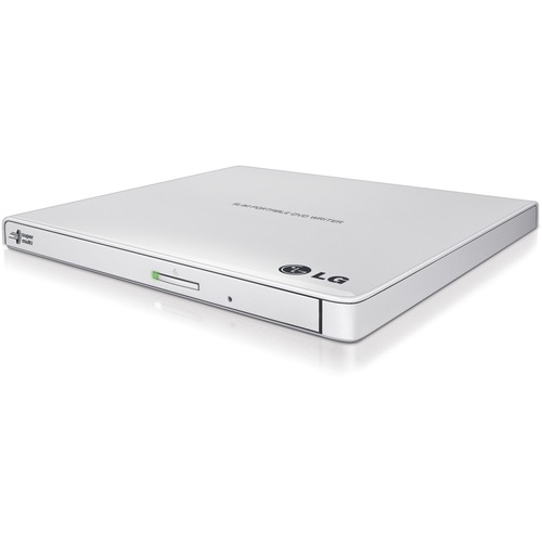 LG Electronics 8X USB 2.0 Super Multi Ultra Slim Portable DVD+/-RW External Drive with M-DISC Support, Retail (White) GP65NW60