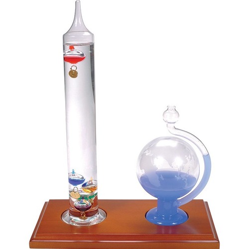 AcuRite Glass Galileo Thermometer with Globe Storm Glass