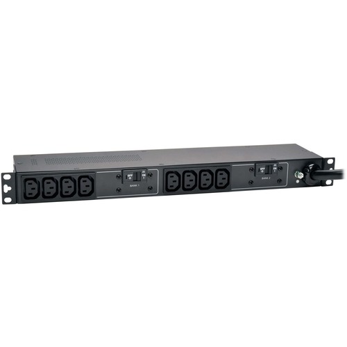 Tripp Lite by Eaton 5.8kW Single-Phase 200-240V Basic PDU, 10 C13 Outlets, NEMA L6-30P Input, 12 ft. (3.66 m) Cord, 1U Rack-Mount