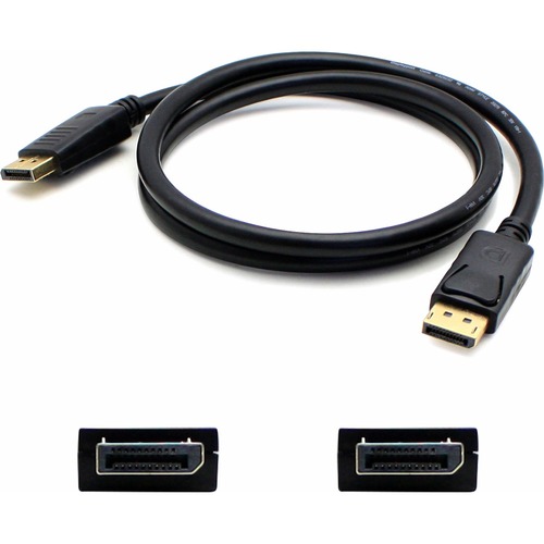 6ft HP VN567AA Compatible DisplayPort 1.2 Male to DisplayPort 1.2 Male Black Cable For Resolution Up to 2560x1600 (WQXGA)