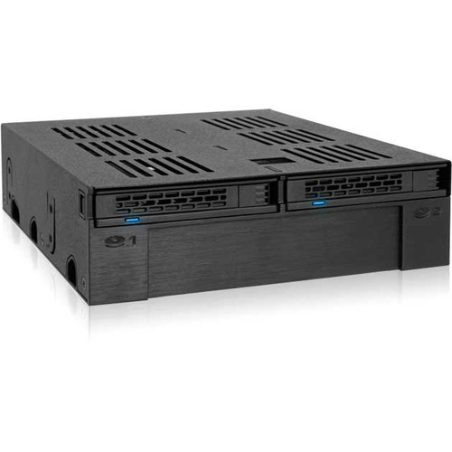 Icy Dock ExpressCage MB322SP-B Drive Enclosure for 5.25" - Serial ATA Host Interface Internal - Black