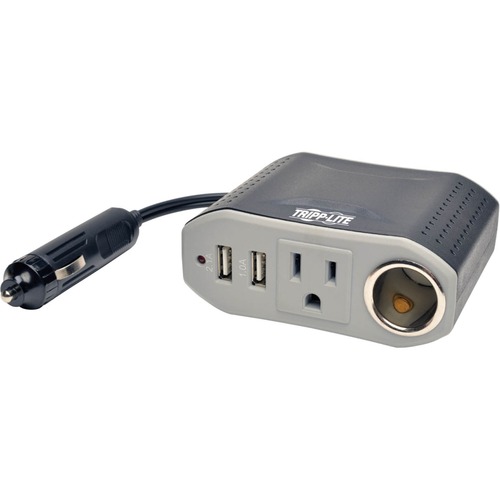 Tripp Lite by Eaton 100W PowerVerter Ultra-Compact Car Inverter with Outlet, 12V CLA Receptacle, and 2 USB Charging Ports