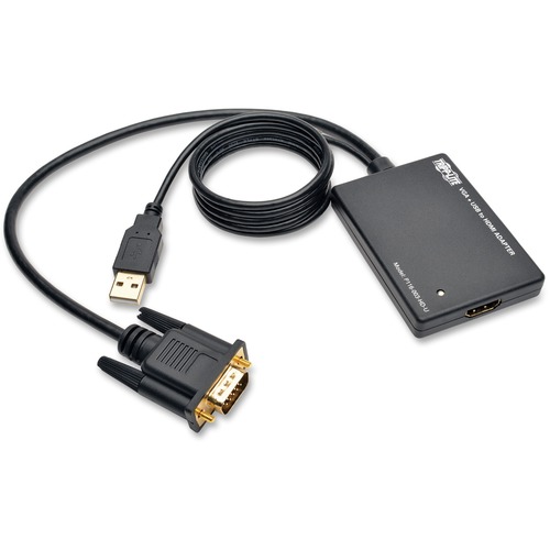 Tripp Lite by Eaton VGA to HDMI Active Adapter Cable with Audio and USB Power (M/F), 1080p, 6 in. (15.2 cm)