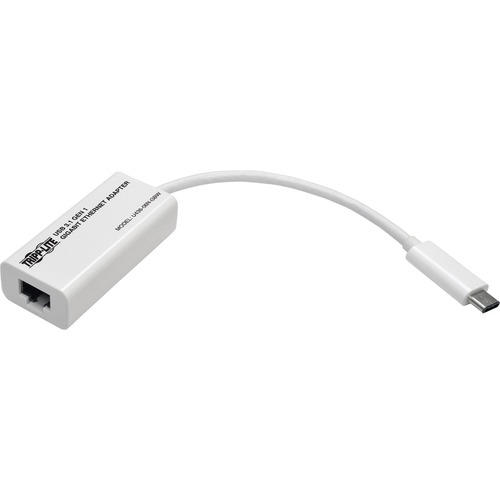 Tripp Lite by Eaton USB-C to Gigabit Network Adapter, Thunderbolt 3 Compatibility - White