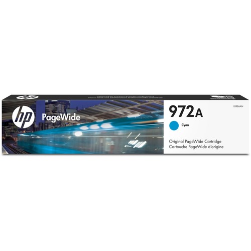 HP 972A | PageWide Cartridge | Cyan | Works with HP PageWide Pro 452 Series, 477 Series, 552dw, 577 Series | L0R86AN