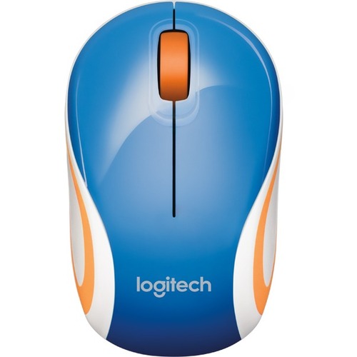 Logitech Wireless Mini Mouse M187 Ultra Portable, 2.4 GHz with USB Receiver, 1000 DPI 3-Buttons, PC / Mac / - Blue - antonline.com