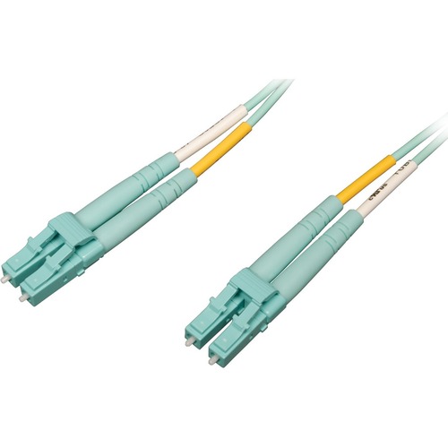 Eaton Tripp Lite Series 100G Duplex Multimode 50/125 OM4 LSZH Fiber Optic Cable (LC/LC), Aqua, 15 m