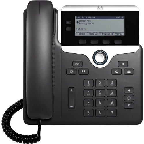 Cisco 7821 IP Phone - Corded - Wall Mountable - Black