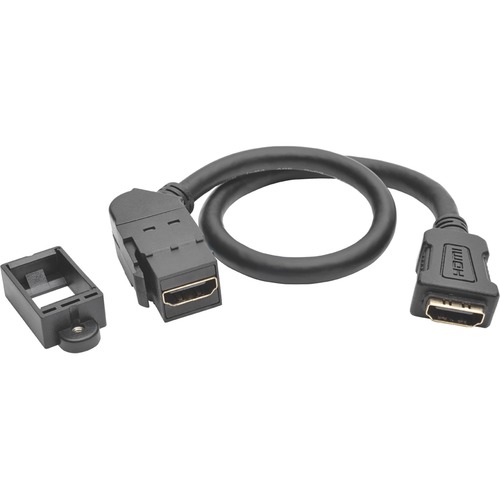 Eaton Tripp Lite Series High-Speed HDMI with Ethernet All-in-One Keystone/Panel Mount Coupler Cable (F/F), Angled Connector, 1 ft. (0.31 m)