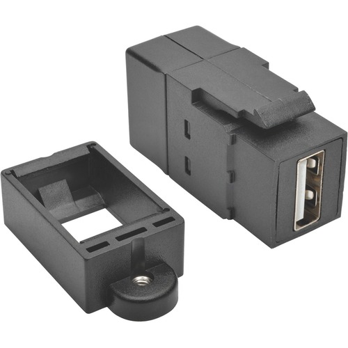 Tripp Lite by Eaton USB 2.0 All-in-One Keystone/Panel Mount Coupler (F/F), Black