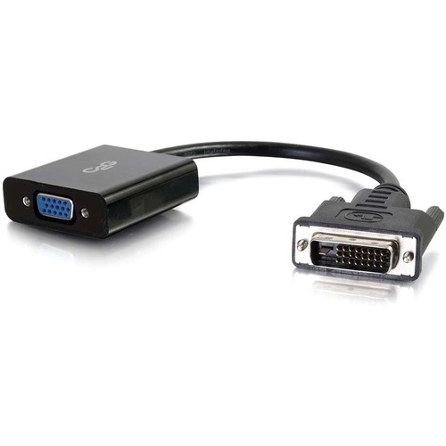 C2G DVI to VGA Adapter Converter - DVI-D/Micro-USB/VGA for Video Device, Projector, Monitor - 1 x Type A Female Micro USB, DVI-D (Dual-Link) Male Digital Video - 1 x HD-15 Female VGA - Shielding - Black