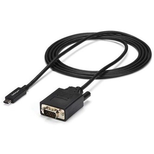 StarTech.com 6ft/2m USB C to VGA Cable - 1920x1200/1080p USB Type C DP Alt Mode to VGA Video Monitor Adapter Cable -Works w/ Thunderbolt 3