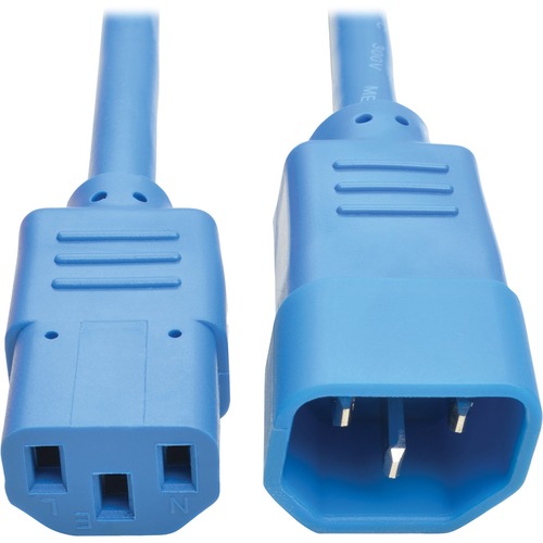Eaton Tripp Lite Series Heavy-Duty PDU Power Cord, C13 to C14 - 15A, 250V, 14 AWG, 6 ft. (1.83 m), Blue
