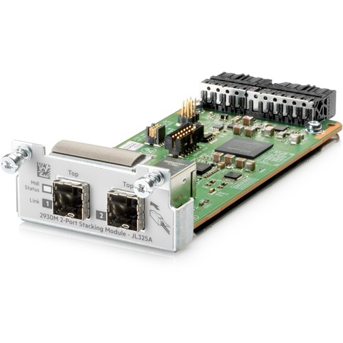 HP Aruba 2930 Network Stacking Module  -  2 x Stack Port - Wired connectivity - Plug-in module - 3 layer switching type - Compatible w/ HPE Aruba 2930 Series Switches