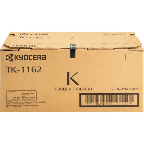 Kyocera TK-1162 Original Laser Toner Cartridge - Black - 1 Each