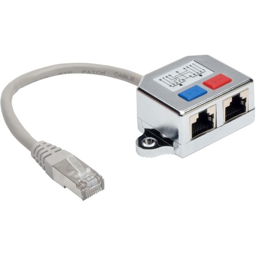Tripp Lite by Eaton 2-to-1 RJ45 Splitter Adapter Cable, 10/100 Ethernet Cat5/Cat5e (M/2xF), 6 in.