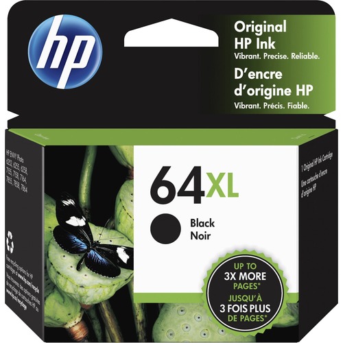 HP 64XL (N9J92AN) Original High Yield Inkjet Ink Cartridge - Black - 1 Each