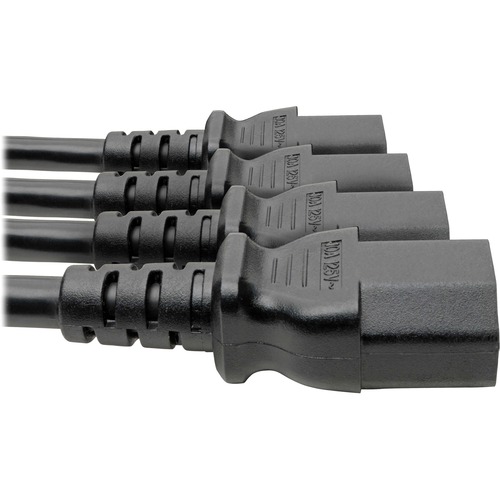Eaton Tripp Lite Series Power Cord Splitter, C14 to 4xC13 PDU Style - 10A, 250V, 18 AWG, 18-in. (45.72 cm), Black