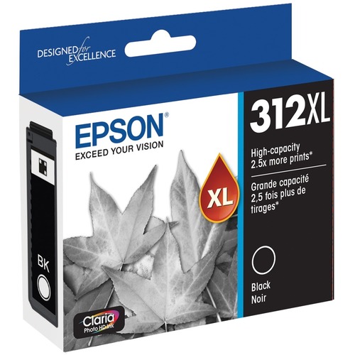 EPSON 312 Claria Photo HD Ink High Capacity Black Cartridge (T312XL120-S) Works with Expression Photo XP-8500, XP-8600, XP-8700, XP-15000
