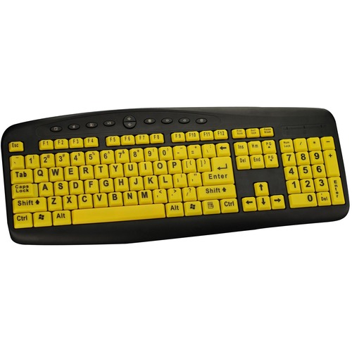 High Visibility Large Print Soft Touch Keyboard, 104 Key, USB