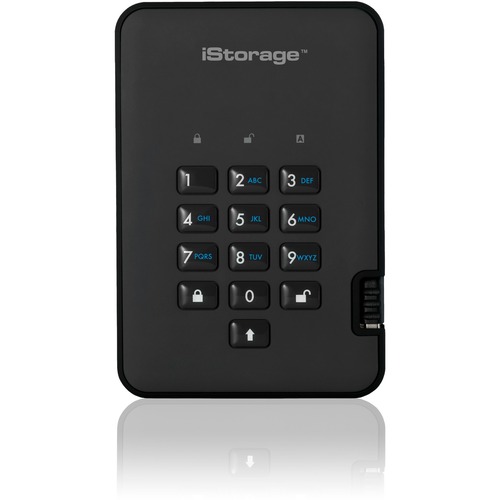 iStorage diskAshur2 HDD 1 TB | Secure Portable Hard Drive | Password Protected | Dust/Water-Resistant | Hardware Encryption IS-DA2-256-1000-B