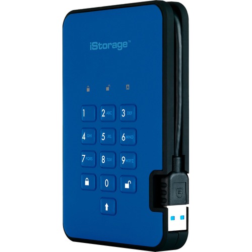 iStorage diskAshur2 5 TB Portable Rugged Hard Drive - 2.5" External - Blue - TAA Compliant