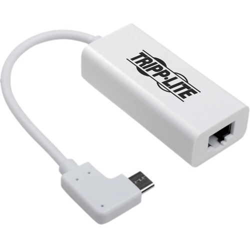 Tripp Lite by Eaton USB-C to Gigabit Network Adapter with Right Angle USB-C, Thunderbolt 3 Compatibility - White