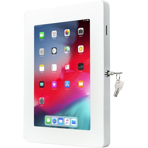 Locking Wall Mount - CTA Paragon Premium Locking Wall Mount Enclosure for iPad 8th Gen, iPad Air 4, Galaxy Tab, Lenovo Tab 4, Surface Go, Galaxy Tab S5E, Zebra Tablets, And More (White)