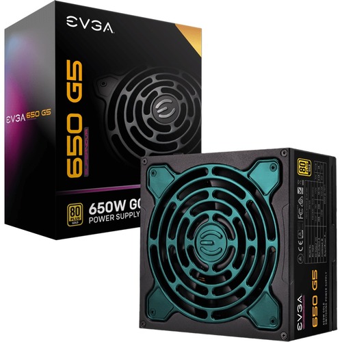 EVGA SuperNOVA 650W G5 80 Plus Gold Power Supply - Fully Modular - Eco Mode with FDB Fan - Compact 150mm size - Includes Power ON Self Tester - 10 Year Warranty