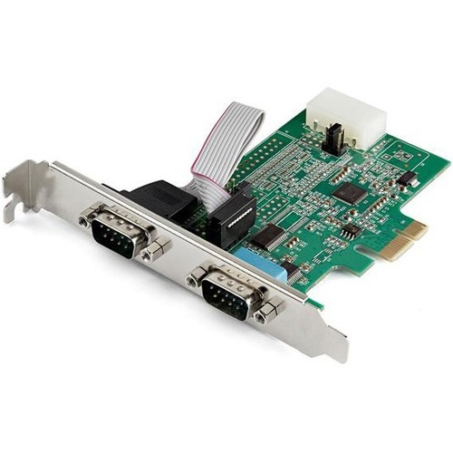 StarTech.com 2-port PCI Express RS232 Serial Adapter Card - PCIe to Dual Serial DB9 RS-232 Controller - 16950 UART - Windows and Linux