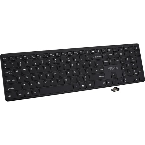 V7 Bluetooth Keyboard KW550USBT 2.4GHZ Dual Mode, English QWERTY - Black
