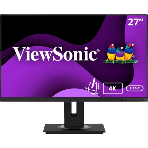 ViewSonic VG2756-4K 27 Inch IPS 4K Docking Monitor with Integrated USB C 3.2, RJ45, HDMI, Display Port and 40 Degree Tilt Ergonomics for Home and Office
