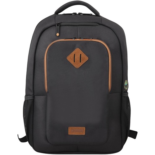 Urban Factory Eco-Friendly Backpack Black - For 15.6" Notebook - For 10.5" Tablet - Made with recycled PET - Padded shoulder straps - Innovative, solid and trendy design