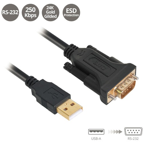 SIIG USB to RS-232 Serial Adapter Cable - FTDI FT232