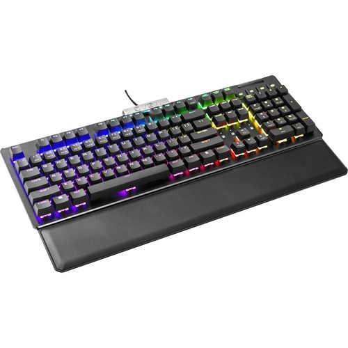 EVGA Z15 RGB Backlit LED Wired Gaming Keyboard w/ Hot swappable Mechanical Kailh Speed Bronze Switches - Cable Connectivity - Dedicated Volume Control & Multimedia Hot Keys - Mechanical Keyswitch - Per key RGB Lighting - Magnetic Palm rest