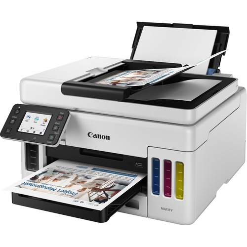 Canon MAXIFY GX GX6020 Inkjet Multifunction Printer-Color-Black-White-Copier/Scanner-1200x600 dpi Print-Automatic Duplex Print-350 sheets Input-Color Flatbed Scanner-1200 dpi Optical Scan-Wireless LAN-Canon PRINT APP