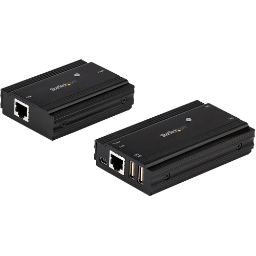 StarTech.com 4 Port USB 2.0 Extender Hub over CAT5e/CAT6 Ethernet Cable (RJ45), 330ft (100m), Metal Housing, USB Extender Kit, 480 Mbps