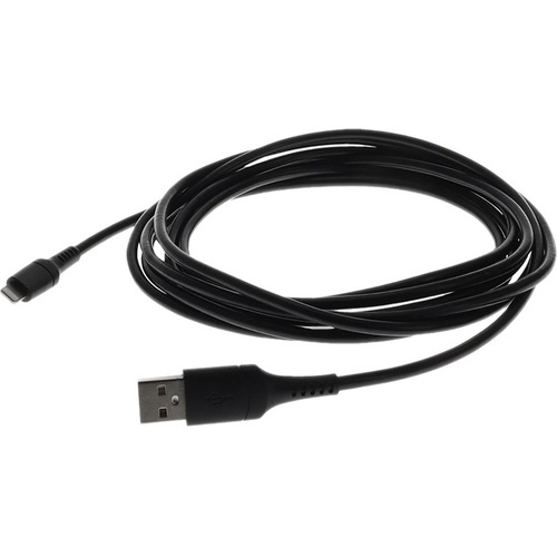 AddOn 3.0m (9.8ft) USB 2.0 (A) Male to Lightning Male Sync and Charge Black Cable